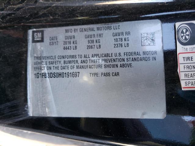 2017 CHEVROLET CAMARO LT - 1G1FB3DS0H0191697
