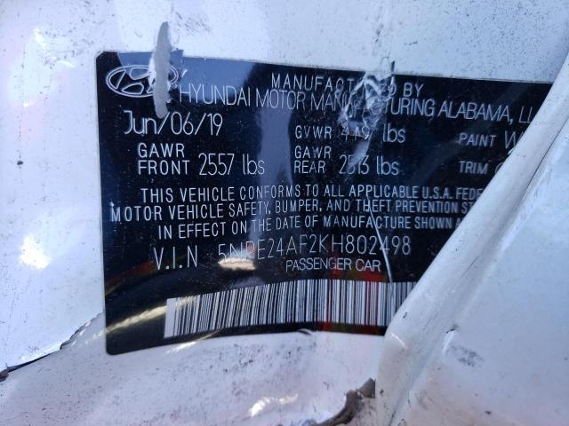 2019 HYUNDAI SONATA SE 5NPE24AF2KH802498