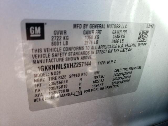 2017 GMC ACADIA SLT - 1GKKNMLSXHZ257144