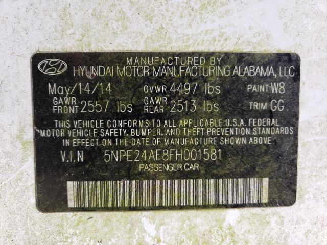 2015 HYUNDAI SONATA SE 5NPE24AF8FH001581