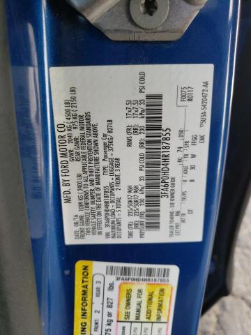 2017 FORD FUSION SE - 3FA6P0HD4HR187855