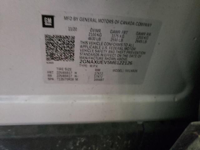 2021 CHEVROLET EQUINOX LT 2GNAXUEV5M6122126