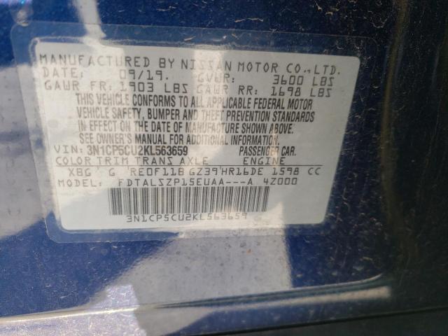 2019 NISSAN KICKS S - 3N1CP5CU2KL563659