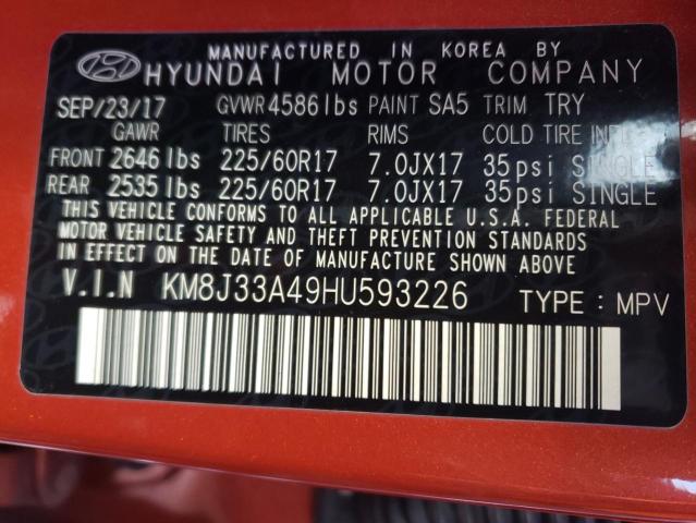 2017 HYUNDAI TUSCON KM8J33A49HU593226