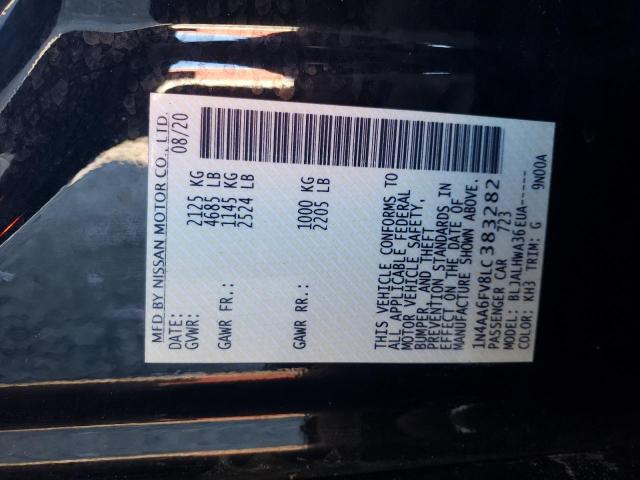2020 NISSAN MAXIMA PLA 1N4AA6FV8LC383282
