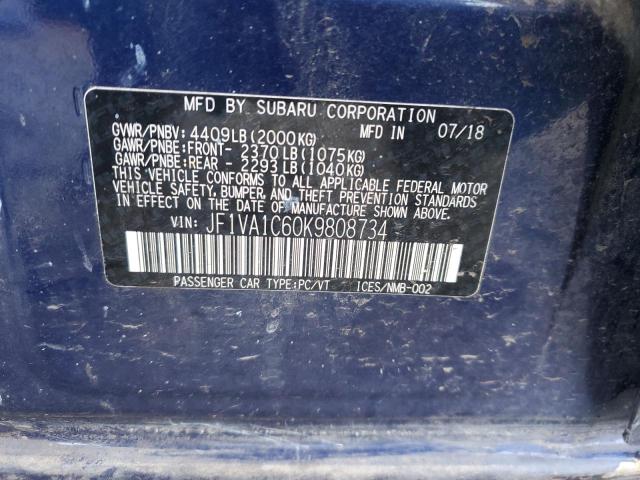 JF1VA1C60K9808734 Subaru Wrx Premium