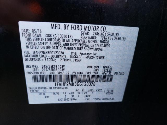 2016 FORD TAURUS - 1FAHP2MK8GG123378
