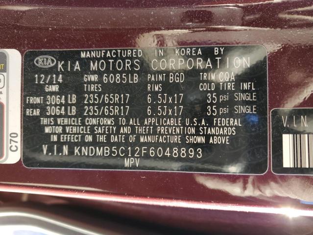KNDMB5C12F6048893 KIA SEDONA LX