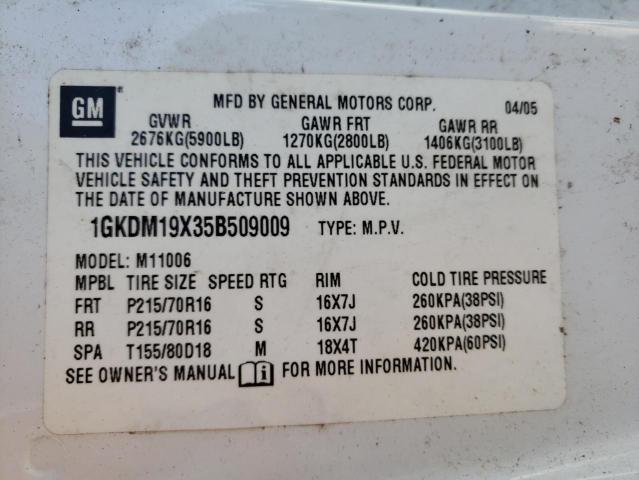 1GKDM19X35B509009 GMC Safari Xt
