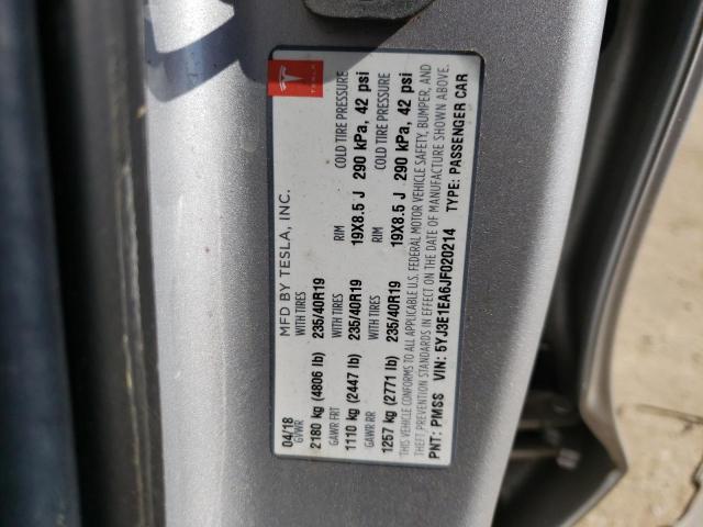 5YJ3E1EA6JF020214 Tesla MODEL 3
