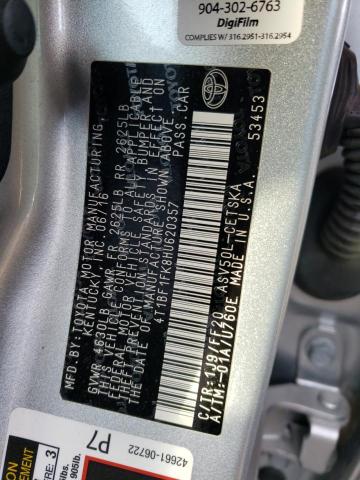 2017 TOYOTA CAMRY LE 4T1BF1FK8HU620357