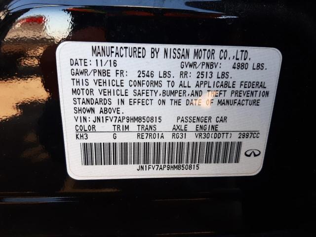 JN1FV7AP9HM850815 Infiniti Q50 Red Sport 400