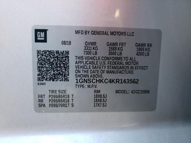 2019 CHEVROLET SUBURBAN C - 1GNSCHKC4KR143562