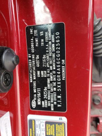 5XXGR4A66CG025650 KIA OPTIMA SX