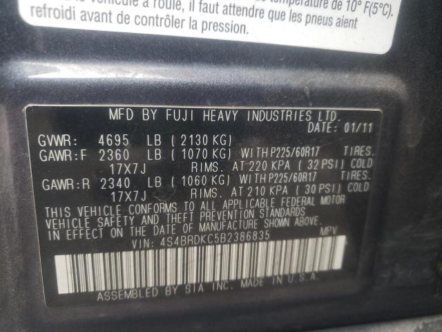 4S4BRDKC5B2386835 Subaru Outback 3.6r Limited