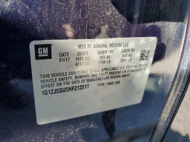 2017 CHEVROLET MALIBU HYB - 1G1ZJ5SU5HF212511