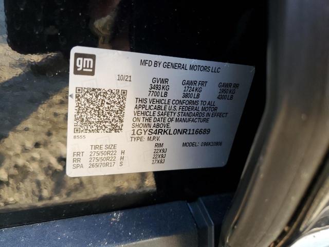 1GYS4RKL0NR116689 Cadillac Escalade Esv Sport Platinum