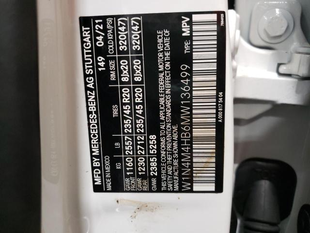 W1N4M4HB6MW136499 Mercedes-Benz Glb 250 4matic
