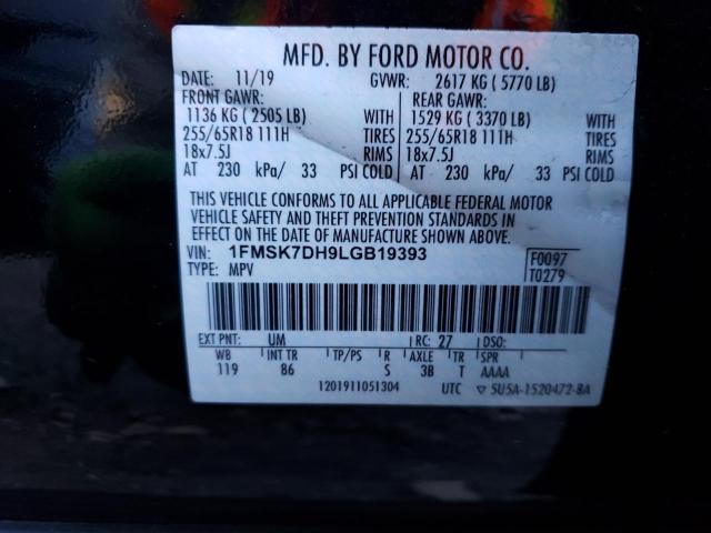 2020 FORD EXPLORER X - 1FMSK7DH9LGB19393