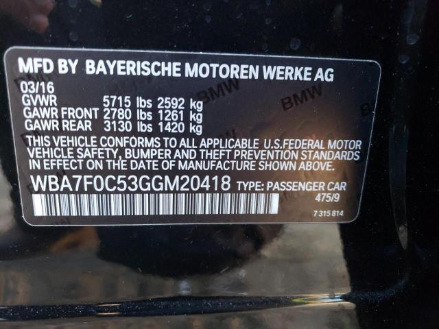 2016 BMW 750 I - WBA7F0C53GGM20418