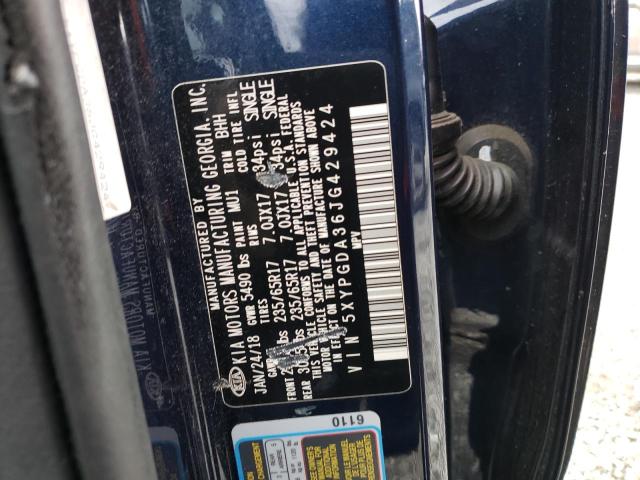 5XYPGDA36JG429424 KIA SORENTO LX
