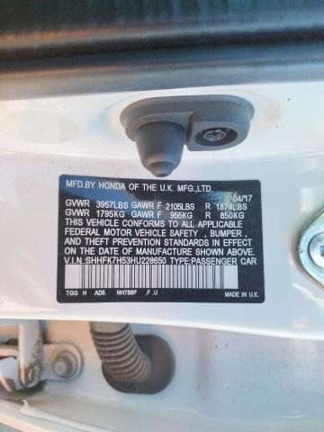 2017 HONDA CIVIC EX - SHHFK7H53HU228650