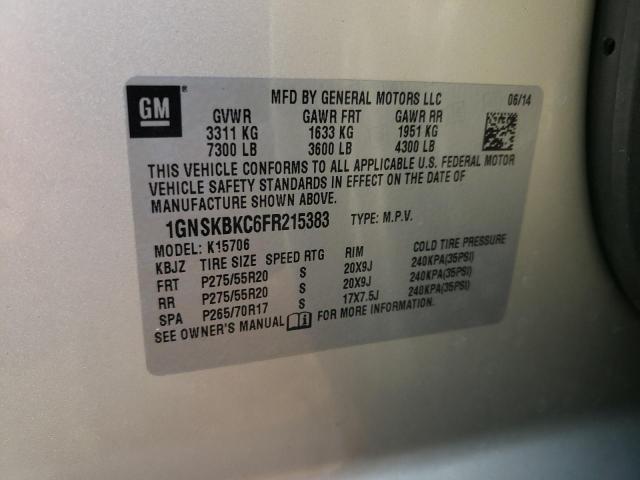 2015 CHEVROLET TAHOE K150 - 1GNSKBKC6FR215383