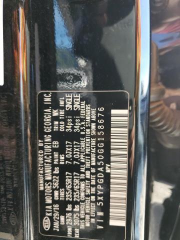 5XYPGDA50GG158676 KIA SORENTO LX