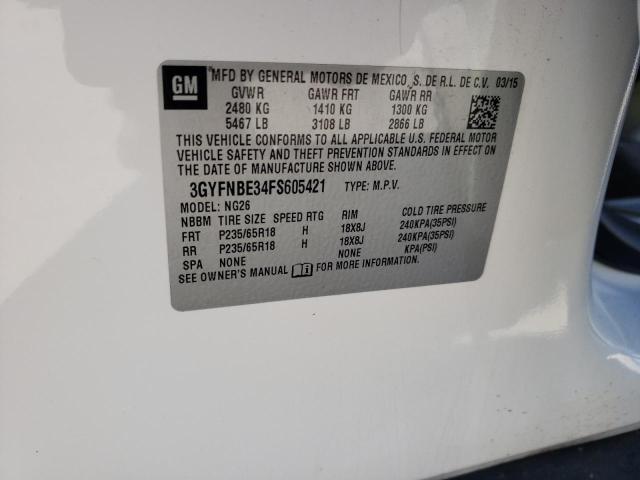 3GYFNBE34FS605421 Cadillac Srx Luxury Collection