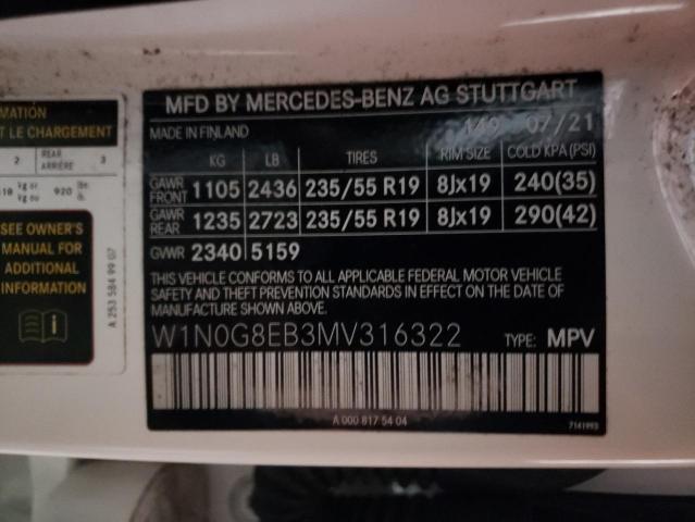 W1N0G8EB3MV316322 Mercedes-Benz Glc 300 4matic