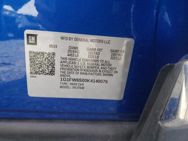 2019 CHEVROLET BOLT EV LT - 1G1FW6S00K4140076