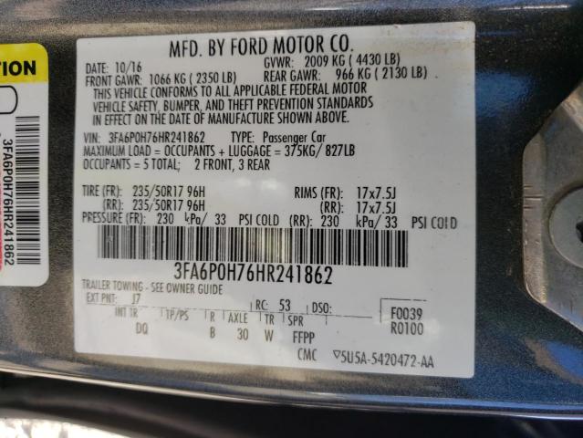 2017 FORD FUSION - 3FA6P0H76HR241862
