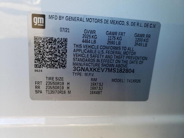 2021 CHEVROLET EQUINOX LT - 3GNAXKEV7MS182804