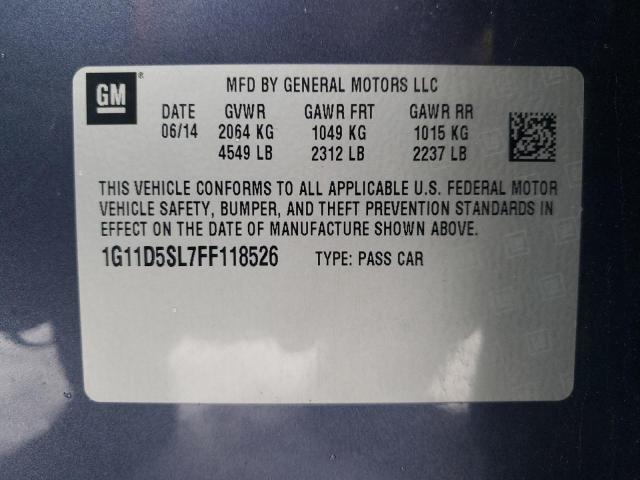 2015 CHEVROLET MALIBU 2LT 1G11D5SL7FF118526