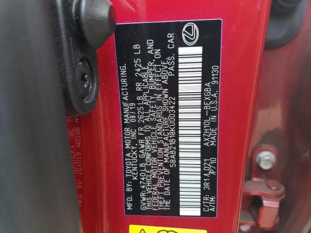 2019 LEXUS ES 300H - 58AB21B18KU003422