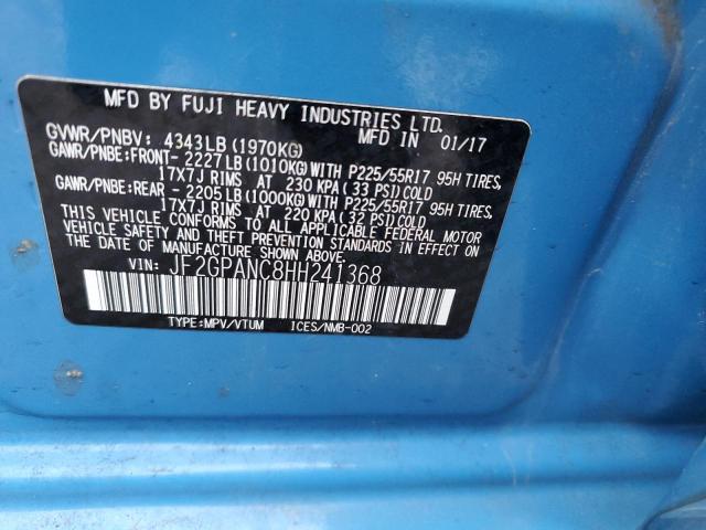 JF2GPANC8HH241368 Subaru Crosstrek Limited