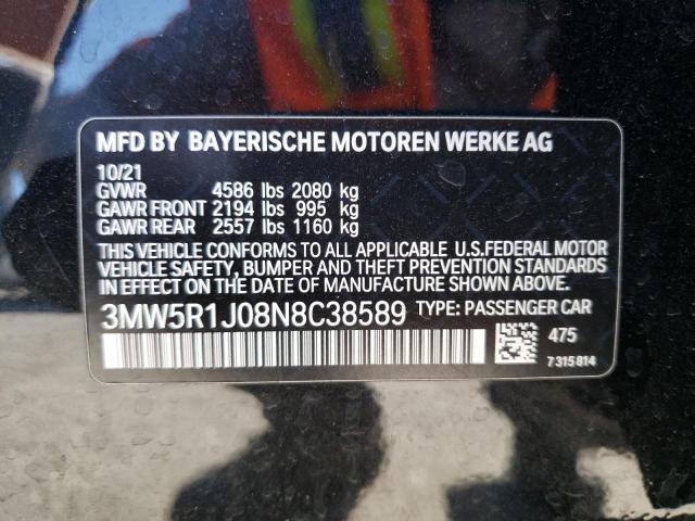 2022 BMW 330I - 3MW5R1J08N8C38589
