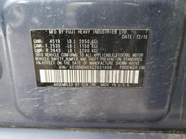 4S3BNBN6XG3031008 Subaru Legacy 2.5i Limited