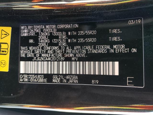 2019 LEXUS RX 350 L - JTJGZKCA4K2012189