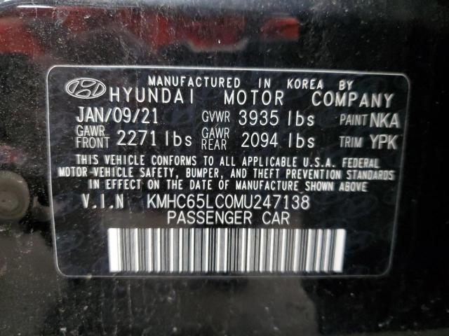 2021 HYUNDAI IONIQ BLUE - KMHC65LC0MU247138
