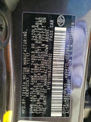 2018 TOYOTA CAMRY L 4T1B11HK6JU556692