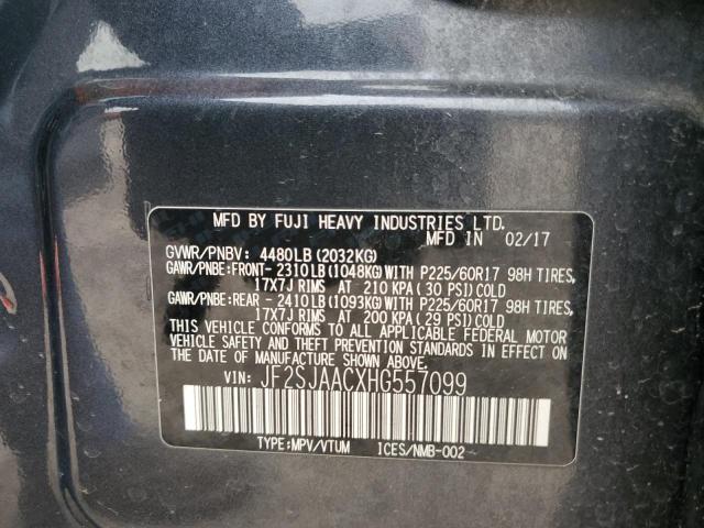 2017 SUBARU FORESTER 2 - JF2SJAACXHG557099