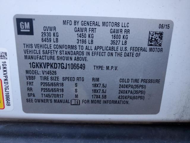 1GKKVPKD7GJ106649 GMC Acadia