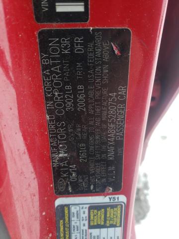 KNAFX4A89F5280754 KIA FORTE EX