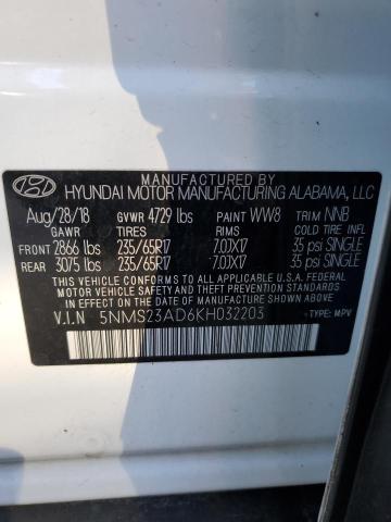 2019 HYUNDAI SANTA FE S - 5NMS23AD6KH032203