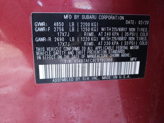 4S4BTAEC9L3190369 Subaru Outback Premium