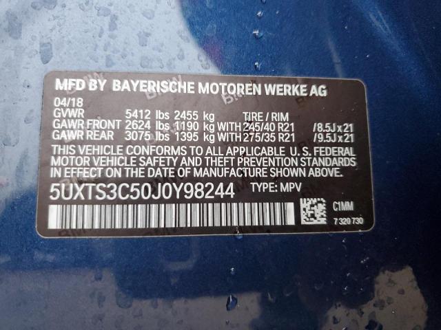 2018 BMW X3 XDRIVEM - 5UXTS3C50J0Y98244