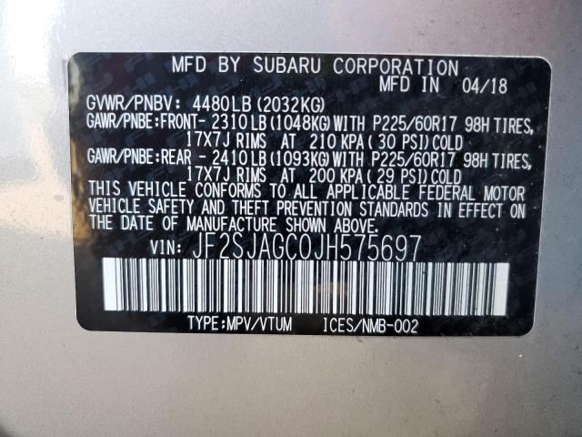JF2SJAGC0JH575697 Subaru Forester 2.5i Premium