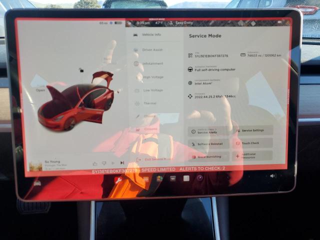 5YJ3E1EB0KF387278 Tesla MODEL 3