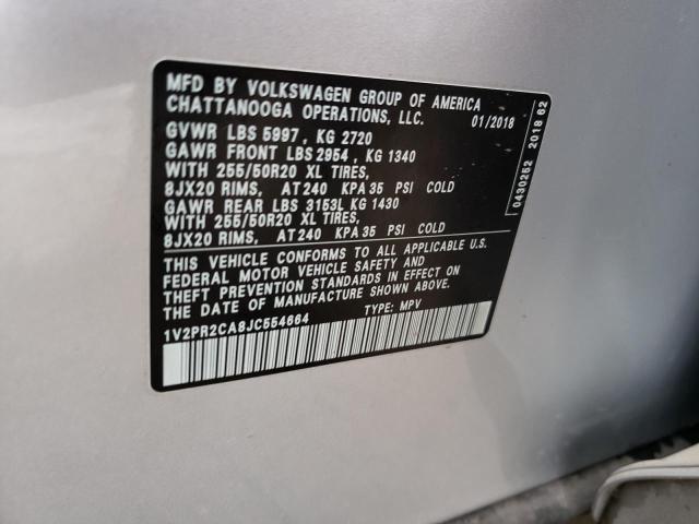 2018 VOLKSWAGEN ATLAS SE - 1V2PR2CA8JC554664